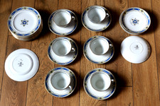 6 x Royal Worcester Deauville Antique Coffee Cups and Saucers, 10 x side plates