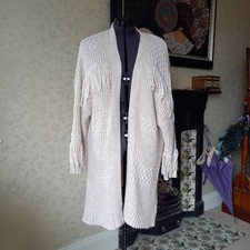Ladies Cardigan Coatigan Beige Long Sleeve Long Line Large by Papaya, Matalan