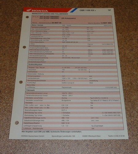 1997 honda cbr - cbr, xx