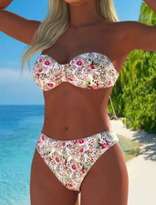 New floral strapless bikini size 16