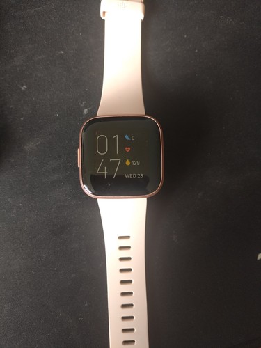 Fitbit versa gold with pink - with,