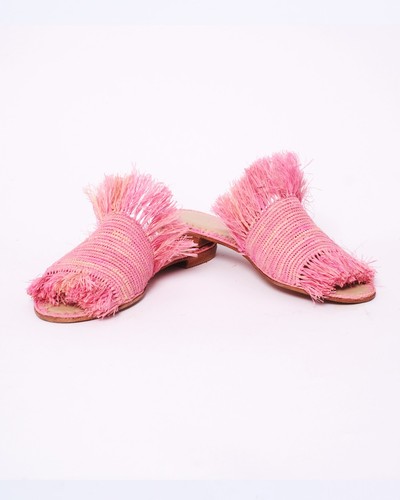 Handmade moroccan raffia slide - handmade,