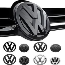 VW Golf 7 Emblem Set - Front Grille 137MM + Rear Trunk 115MM Chrome Badge Carbon
