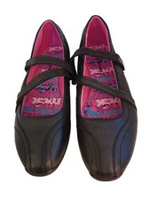 Mckenzie Black/Pink Ladies Women Mary Jane Strap Style Flat Shoes -UK Size 5-New