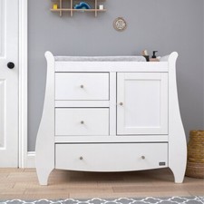 Tutti Bambini Lucas Katie Chest Changing Unit Sleigh  White Baby Nursery NEW