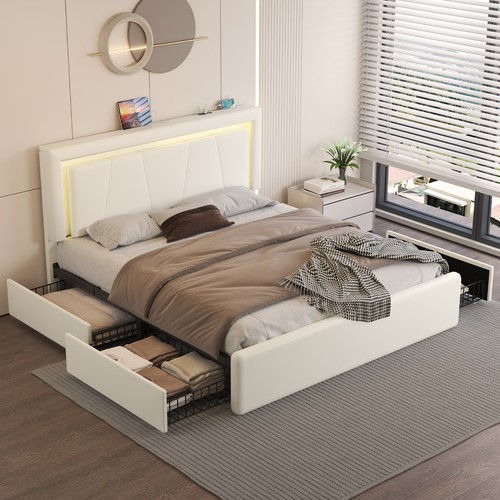 Full queen led - led, bed