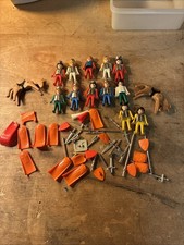 Vintage Play mobile Figures Knights With Weapons And Capes Large Lot Look