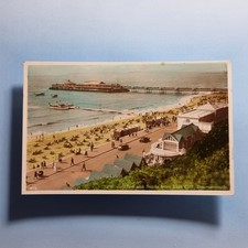 Bournemouth Postcard 1932 Real Photo Dorset Pier Sands Cars Pavillion East Cliff