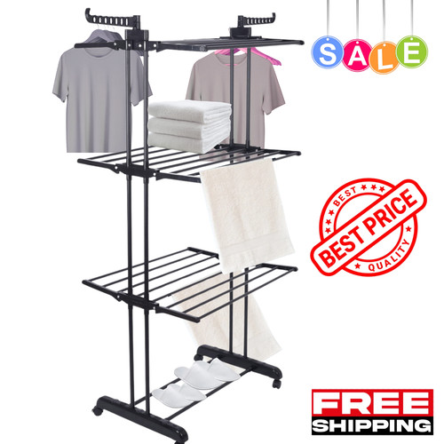 Foldable tier clothes airer - 4-tier,