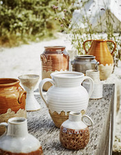 Large White Jar with Handles