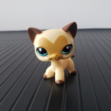 Littlest Pet Shop LPS #3573 Brown Heart Face Short Hair Cat Rare Kitty Toys