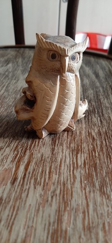 Hand carved parasite wood owl - parasite,