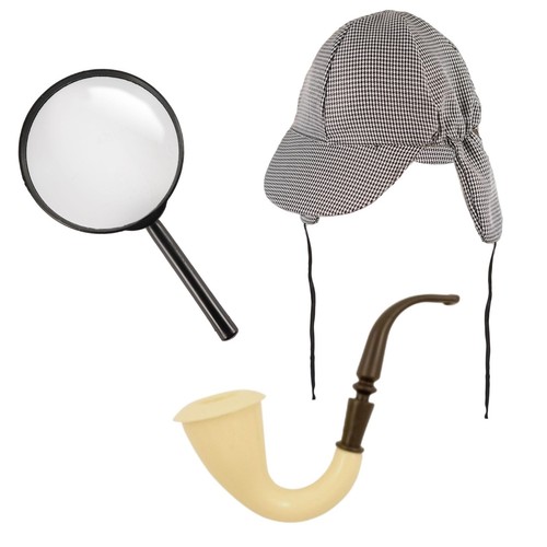 Detective costume set hat - costume, pipe