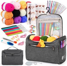 Crochet Kits for Beginners Adults, Kit with Instruction, Grey