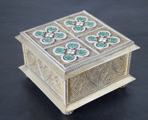 Rare antique solid silver gilt - antique,
