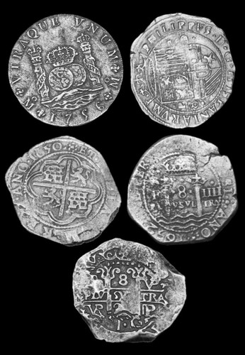 Spanish reales coin lot - 8,