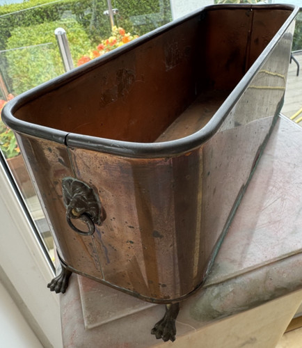 Antique copper planter - antique,