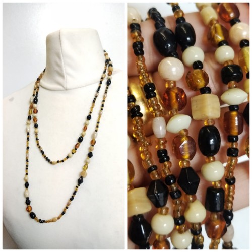 Long black beige brown - brown, mixed