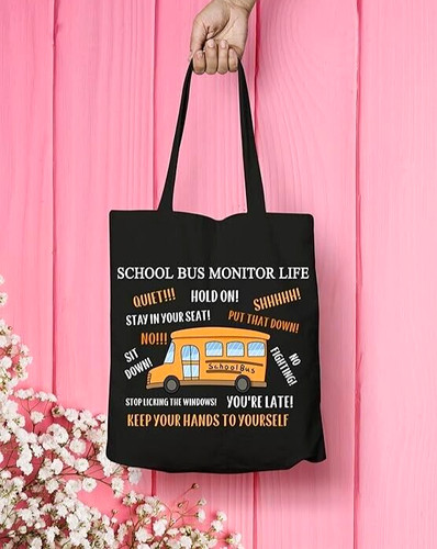 School bus monitor tote bag - school,