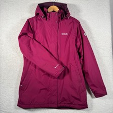 Regatta Womens Waterproof Jacket UK 14 Pink Hydrafort Hooded Outdoor Raincoat