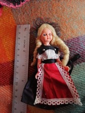 Seven Inch 1960s Swiss Souvenir Doll In Great Condition for Age. See Photos