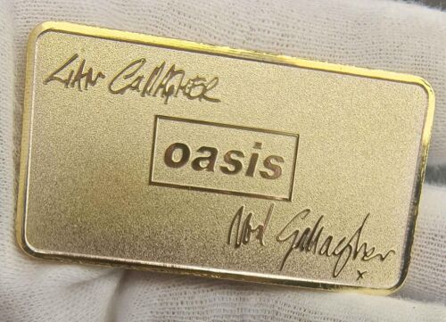Oasis concert ticket gold bar - oasis,