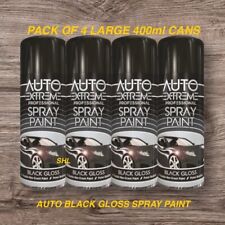PACK OF 4 LARGE 400ml AUTO BLACK GLOSS SPRAY PAINT
