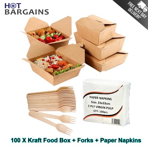 100x kraft snack boxes - 100x, +