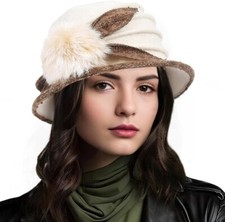 Women Felt Bucket Hat Vintage