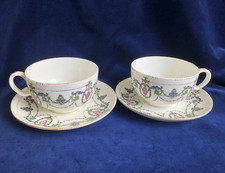 2 Antique Minton Breakfast Cups & Saucers - Pattern H2581 Patent 1913 England