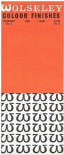 WOLSELEY HORNET Mk2 1100 Mk1 16/60 6/110 1963 FACTORY BODY COLOUR & TRIM BOOKLET