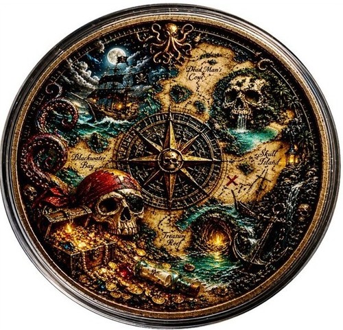 Pirate skull island treasure - skull,
