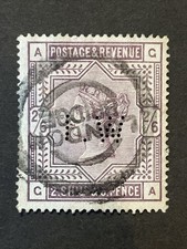 Victoria GB Lilac 2S6d LONDON BRIDGE cancel, Anchor Wmk, I.W Commercial Perfin  