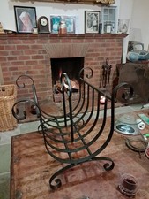Wrought Iron Firewood Holder Fireplace Log Holder 38 Cm Long 37cm Tall