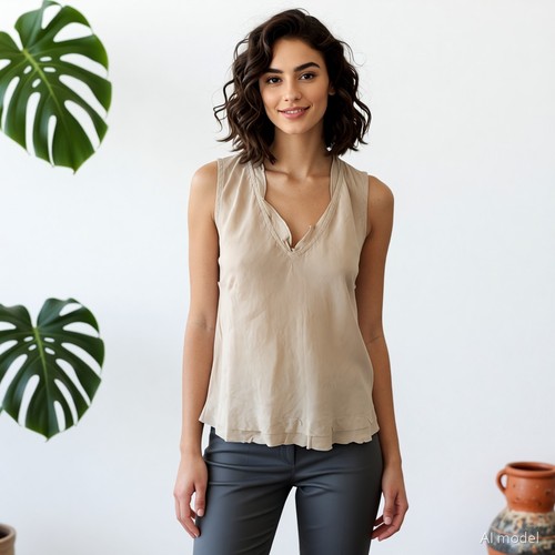 Lagenlook women top beige - lagenlook, women's