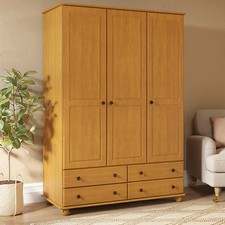 Pine 3-Door Triple Wardrobe