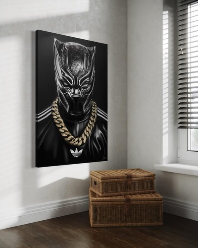 Black panther canvas - black,