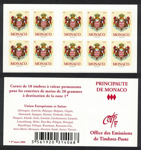Monaco booklet 10v unfolded - 10v,