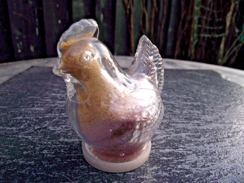 Vtg glass chicken - vtg, hen