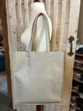 Large Whistles pewter pebbled premium unlined leather tote shopper bag