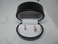 Earring Box Oval Shaped Hinged Lid Black Embossed Leatherette  Affordable Price