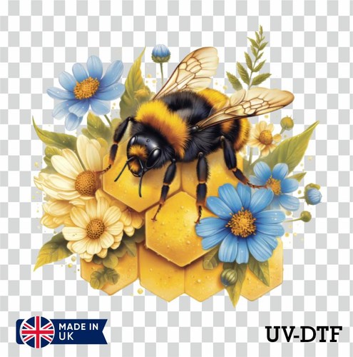 Floral bee honey comb - bee, on