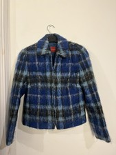 Olsen Blue Check Zipped Jacket Size 12