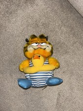 Vintage 1981 Garfield Plush – Swimsuit & Rubber Duck – Dakin Fun Farm Korea