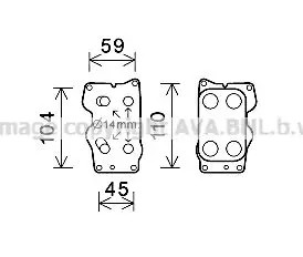 Engine oil cooler water-cooled