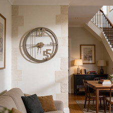 Golden Grid Frame Wall Clock
