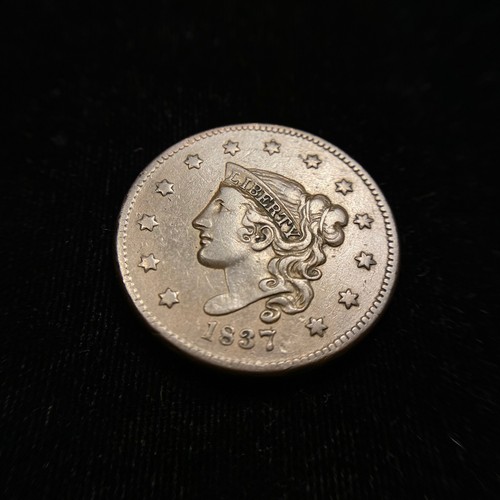 1837 coronet large - cent, choice