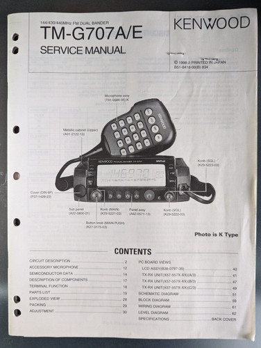 Kenwood g707a original - tm-g707a/e,