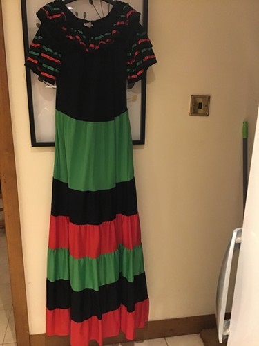 Mexican style long dress size - mexican, dress,