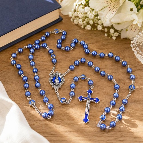 Blue catholic rosary - rosary, beads
